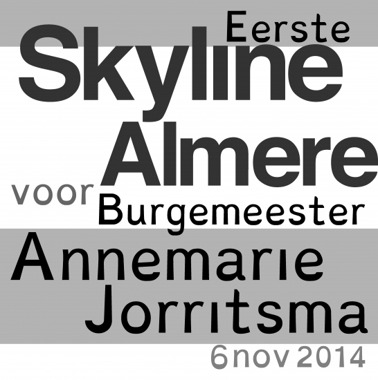 Eerste ‘Skyline Almere Schaal’ voor Burgemeester Annemarie Jorritsma.